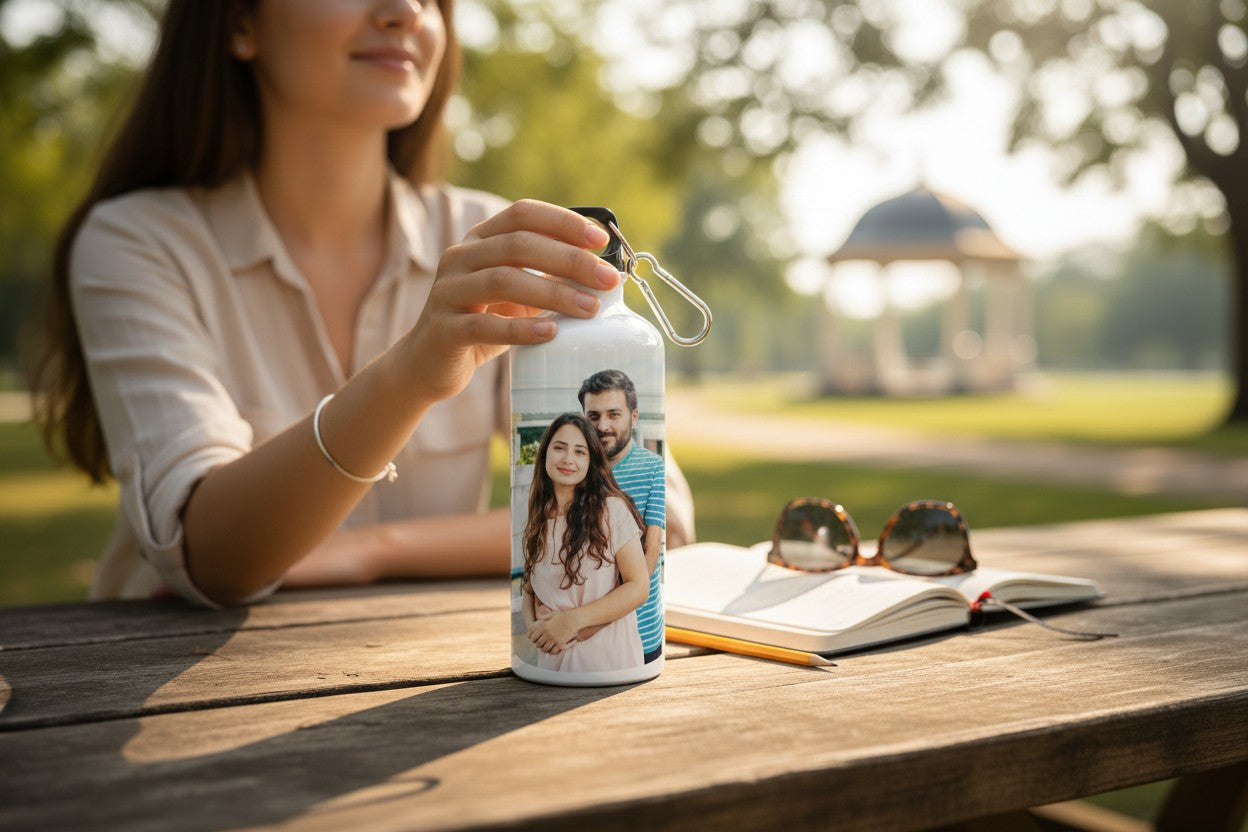 Bidon sport alb 500ml – cadou practic și personalizabil!