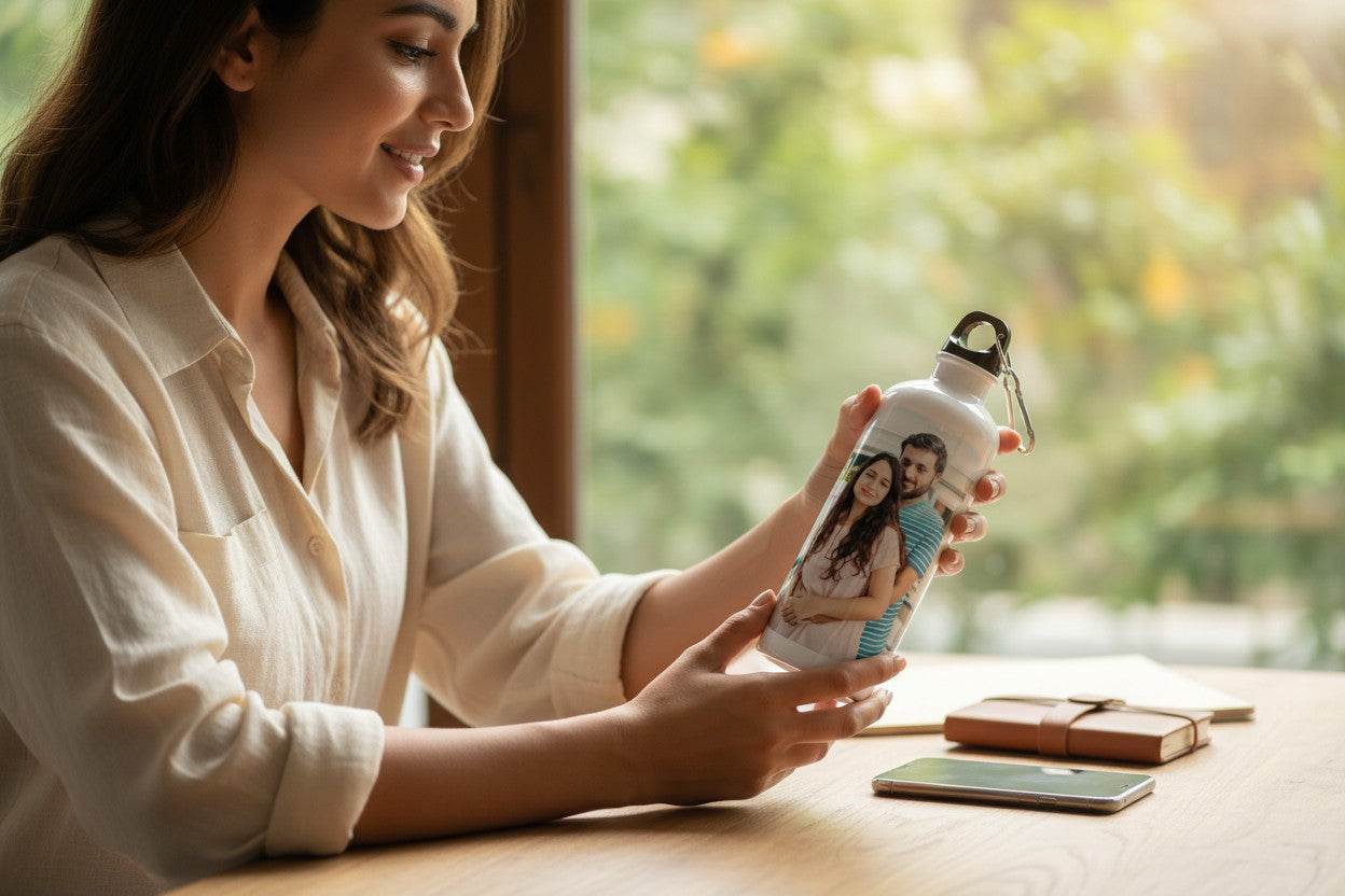 Bidon sport alb 500ml – cadou practic și personalizabil!