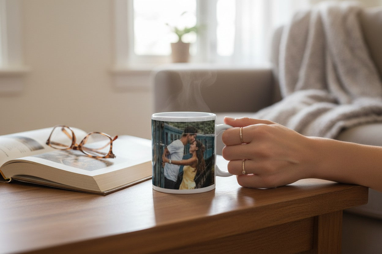 Cană personalizată cu fotografie și text – cadou unic